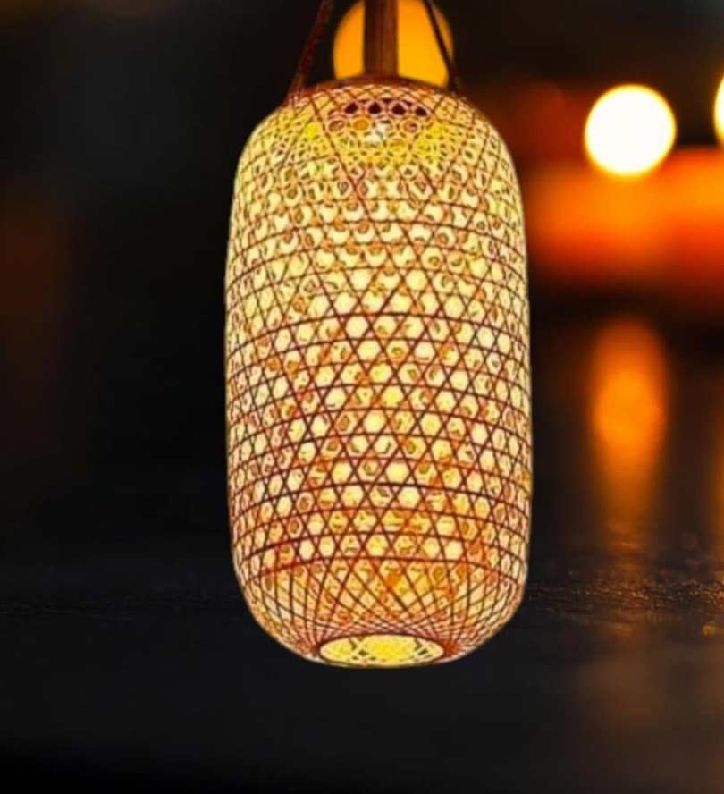 Bamboo Cylinder Shape Lamp