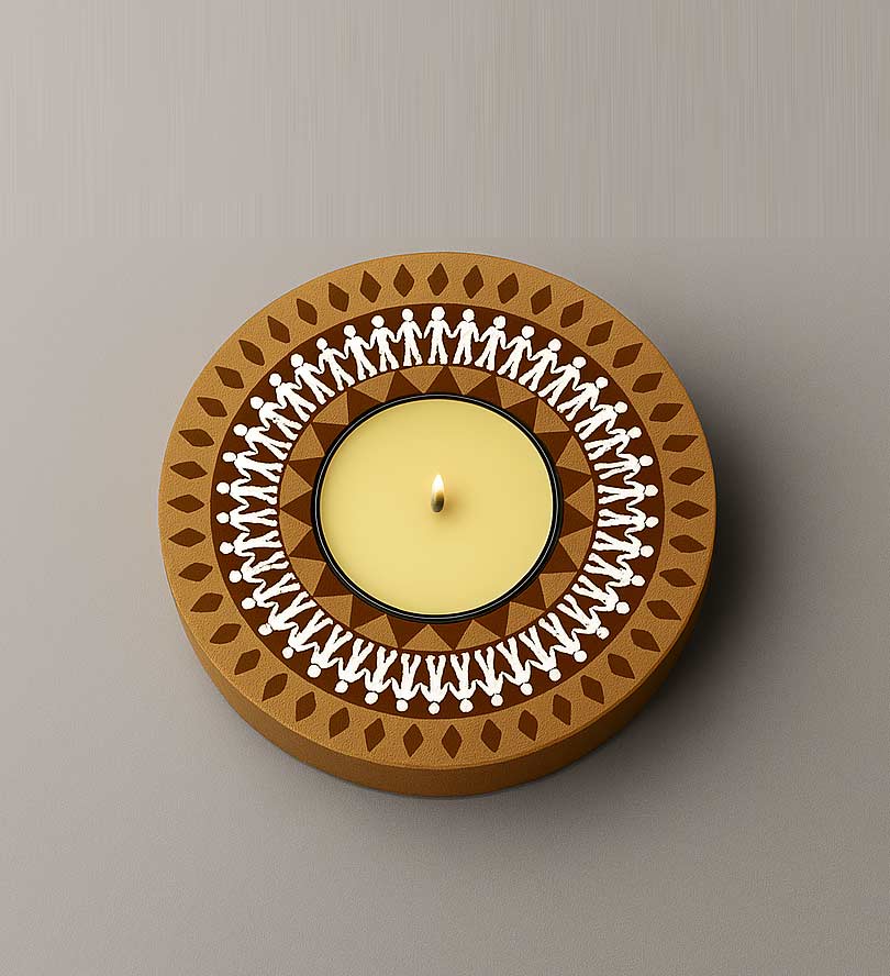Wooden Round Diya