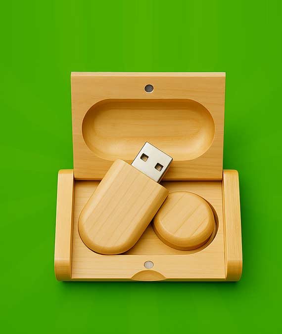 Bamboo Pen Drive With Box