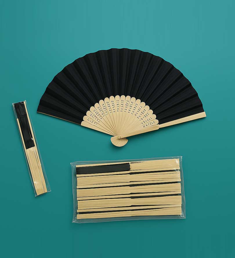 Black Paper Hand Fan