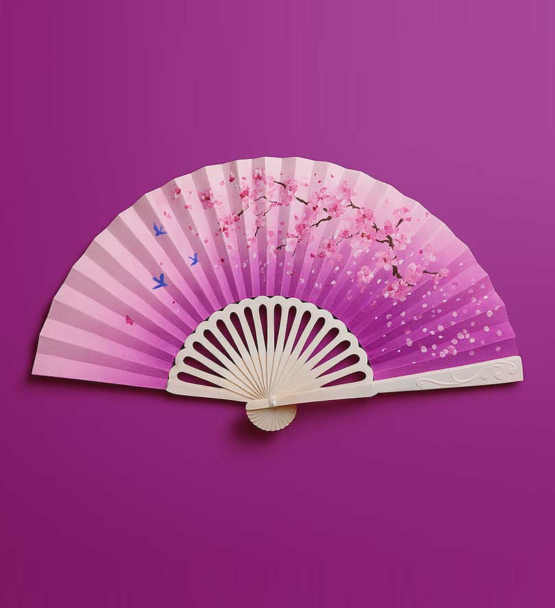 Multicolour Fabric Hand Fan